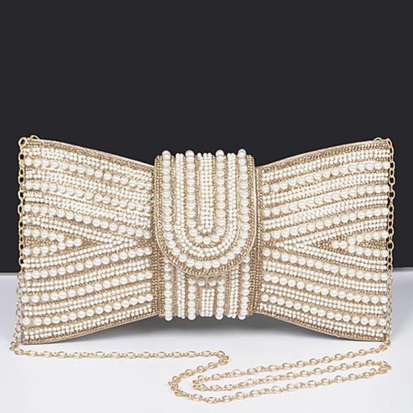 RHINESTONE AND PEARL PARTY CLUTCH