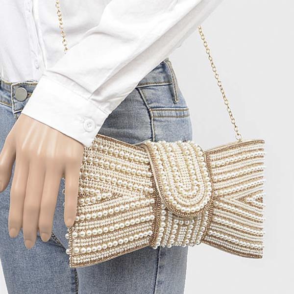 RHINESTONE AND PEARL PARTY CLUTCH