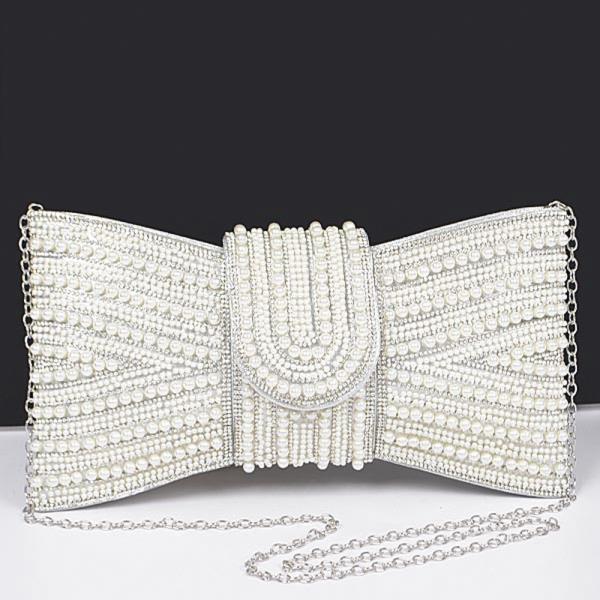 RHINESTONE AND PEARL PARTY CLUTCH