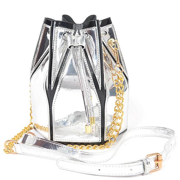 METALLIC BUCKET BAG