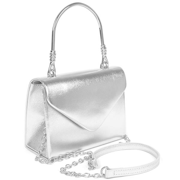 METALLIC METAL HANDLE CROSSBODY BAG