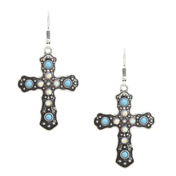 CROSS METAL DANGLE EARRING