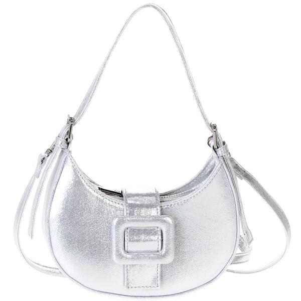 ZIP TOP SATIN COVERED LOCK HOBO BAG