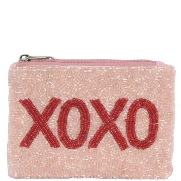 SEED BEAD XOXO COIN PURSE BAG