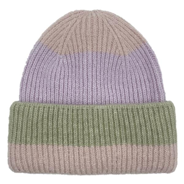 STRIPE RIBBED BEANIE
