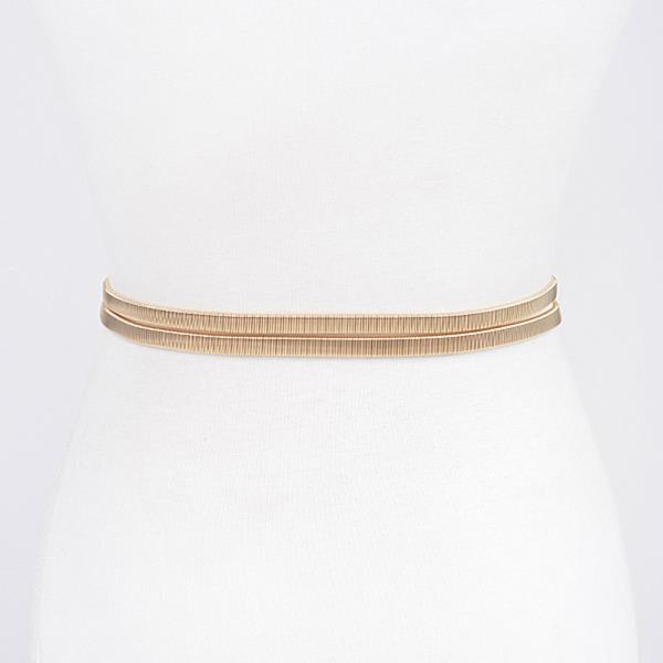 HAMMERED METAL BUCKLE PLUS SIZE STRETCH BELT