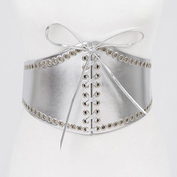 FAUX LEATHER CORSET PLUS SIZE ELASTIC BELT