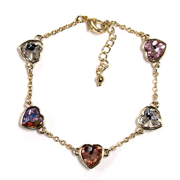 CRYSTAL HEART LINK BRACELET