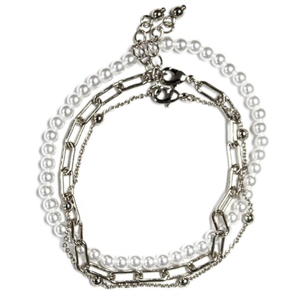 PEARL CHAIN 3 LAYERED BRACELET