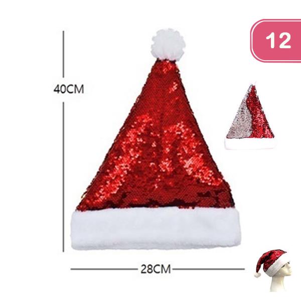 SEQUIN CHRISTMAS SANTA HAT (12 UNITS)