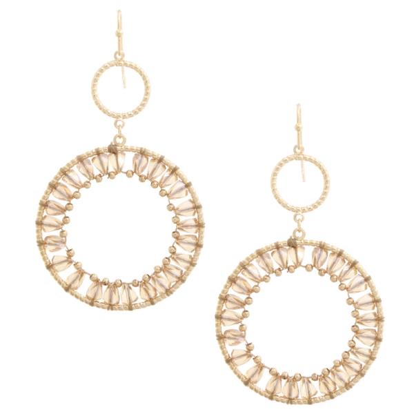 DOUBLE CIRCLE BEADED DANGLE EARRING