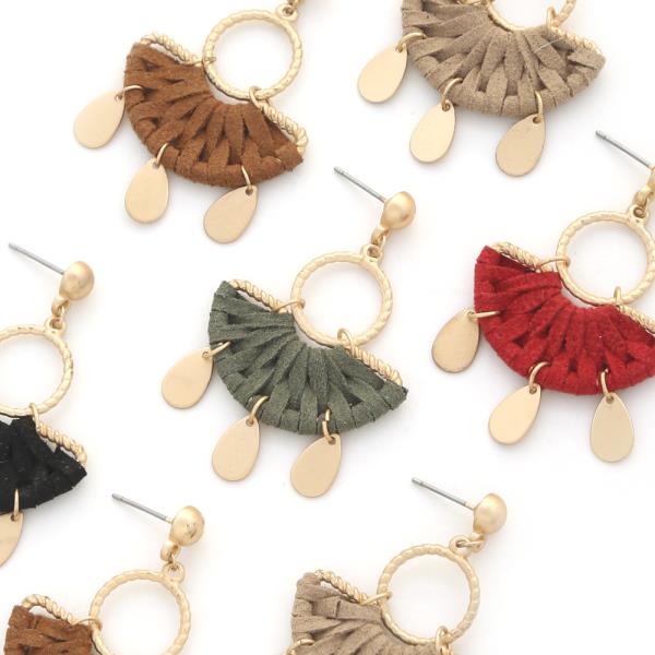 HALF CIRCLE TEARDROP DANGLE EARRING