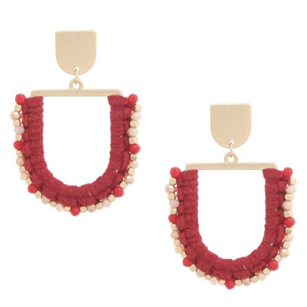 U SHAPE BEADED DANGLE EARRING