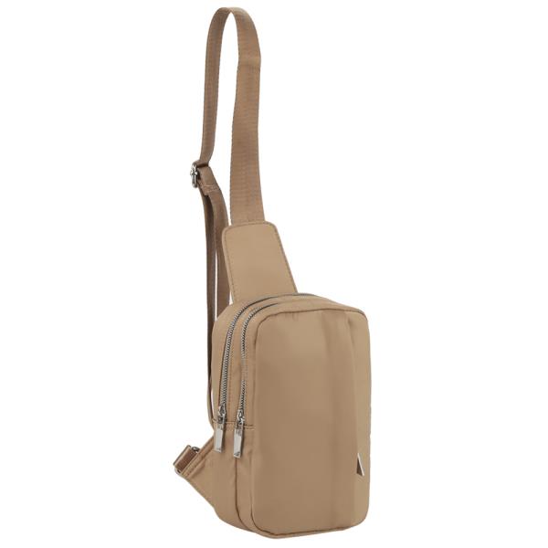 SMOOTH ZIPPER SLING CROSSBODY BAG