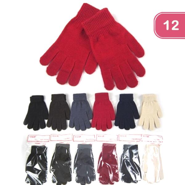 FASHION SOLID COLOR GLOVES (12 UNITS)
