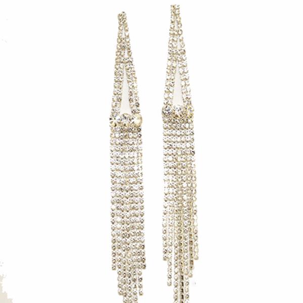 RHINESTONE FRINGE PARTY EARRING