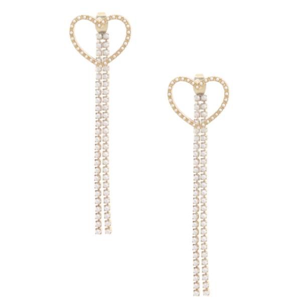 HEART SHAPE CHAIN DANGLE EARRING