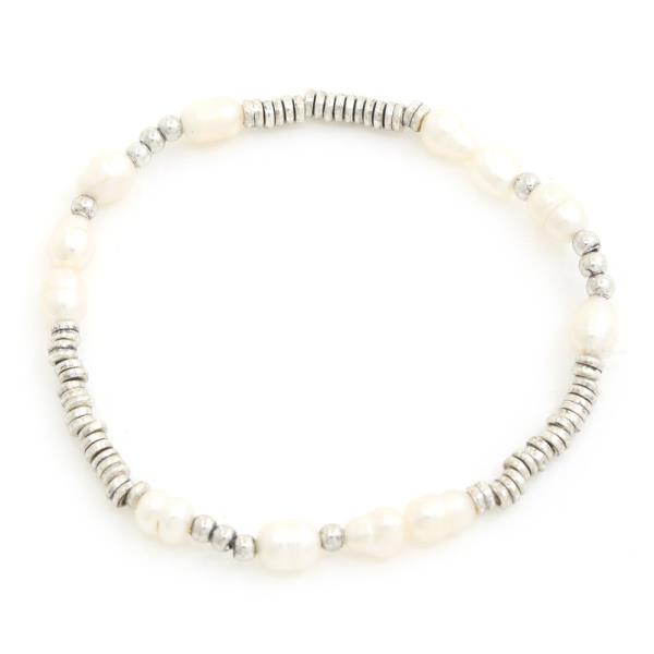 METAL DISC BEADED BRACELET