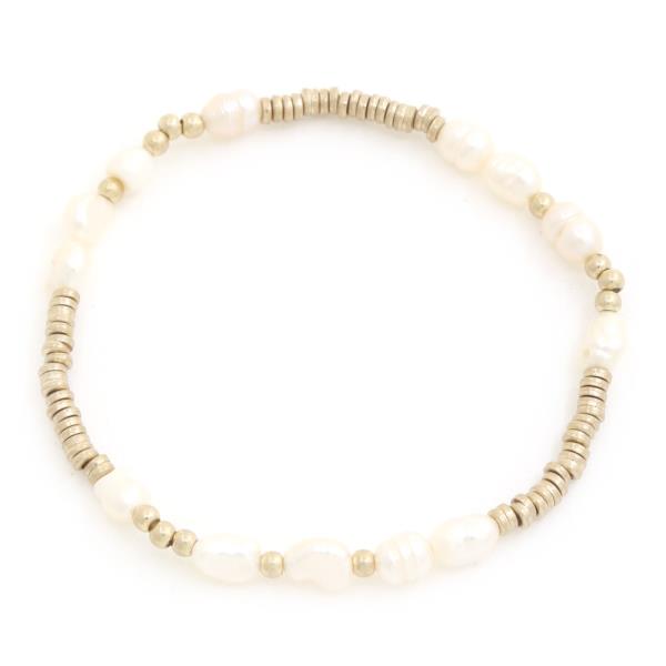 METAL DISC BEADED BRACELET