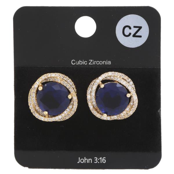 CZ DOUBLE CIRCLE EARRING