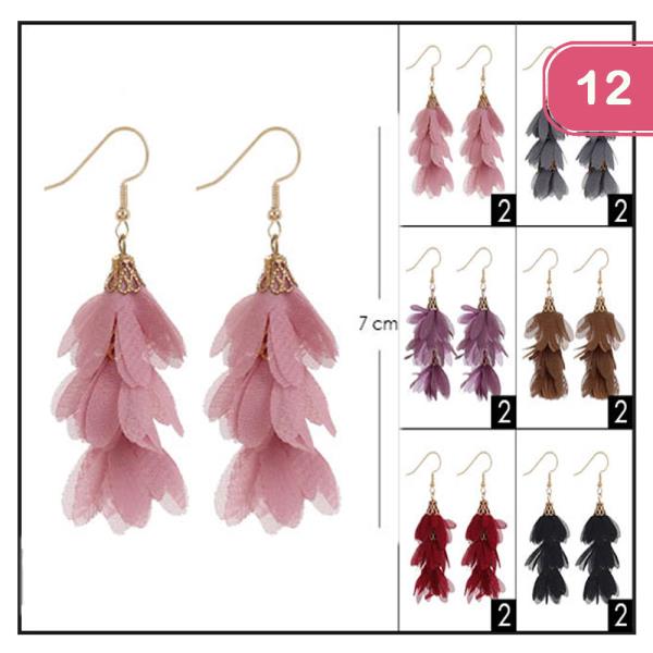 FASHION  LEAF LIKE TASSEL DANGLE EARRINGS (12 UNITS)