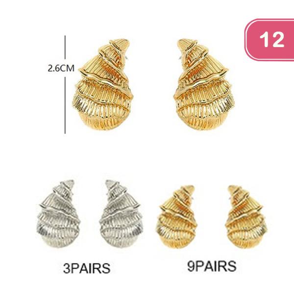 SPIRAL CONCH STUD EARRING (12UNTIS)