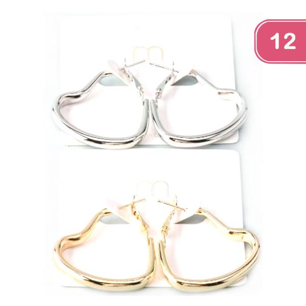 SMALL HEART SHAPED HOOP EARRING (12 UNITS)