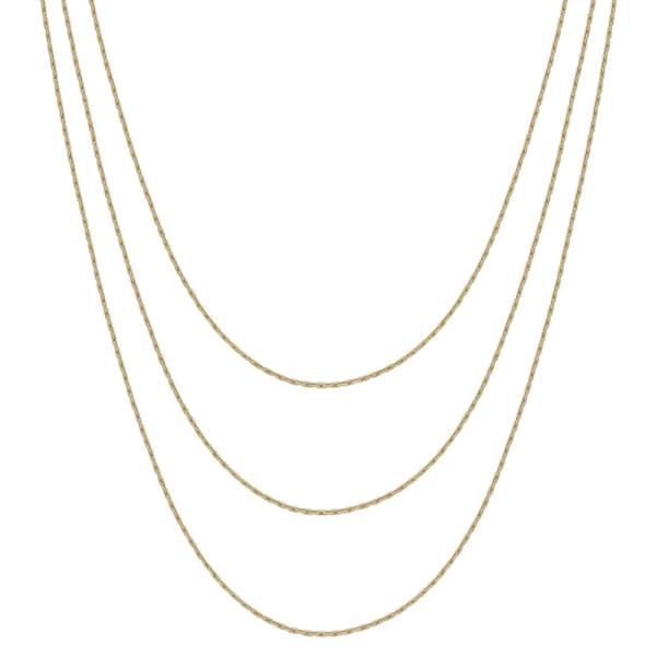 3 LAYERED THIN CHAIN NECKLACE