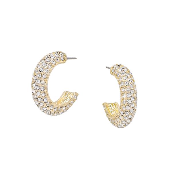 MULTI LAYERED PAVE 24MM HOOP EARRING