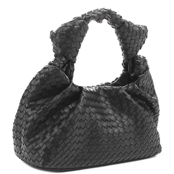 FASHION ALL OVER BRAID DESIGN KNOT HANDLE SHOULDER BAG