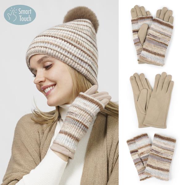 3IN1 - MULTI COLOR KNIT GLOVES ONLY