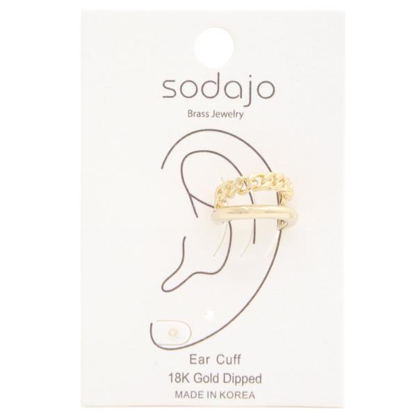 SODAJO CURB LINK SOLID GOLD DIPPED EAR CUFF