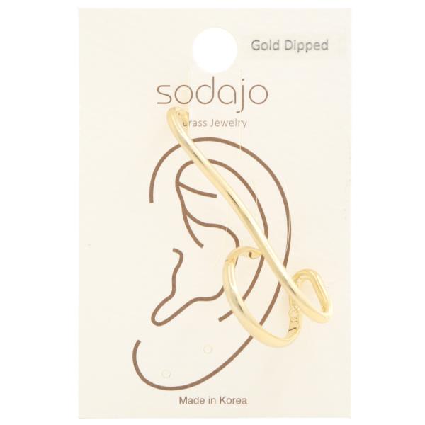 SODAJO METAL BAR GOLD DIPPED EAR CUFF