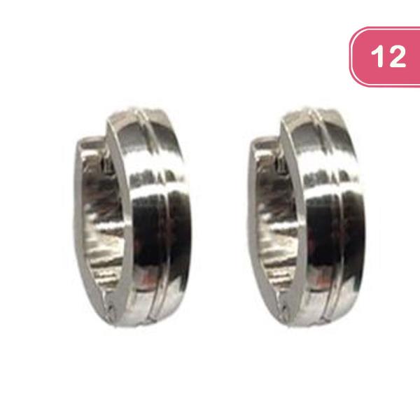 STAINLESS STEEL HUGGIE EARRING (12 UNITS)