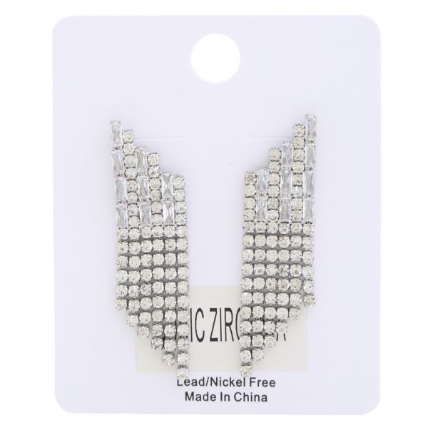 RHINESTONE METAL EARRING
