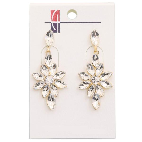 TEARDROP GEMSTONE PARTY BRIDAL EARRING