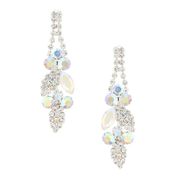 RHINESTONE STONE DANGLE EARRING