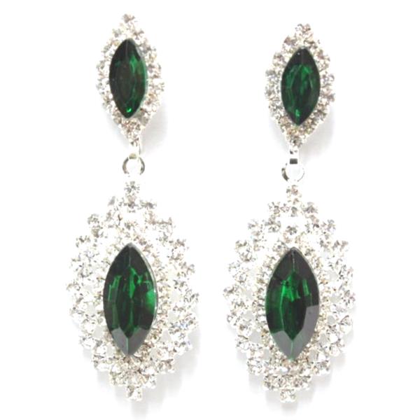 TEARDROP GEMSTONE & RHINESTONE PARTY EARRING