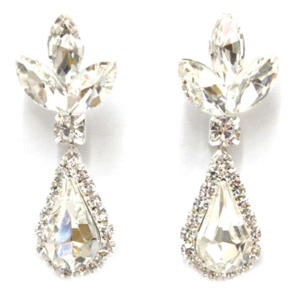 GEMSTONE & RHINESTONE TEARDROP PARTY EARRING