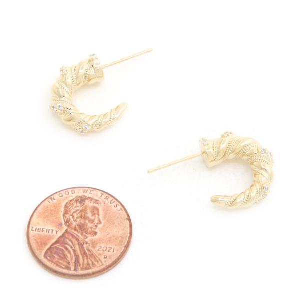 SODAJO TWISTED CZ GOLD DIPPED EARRING