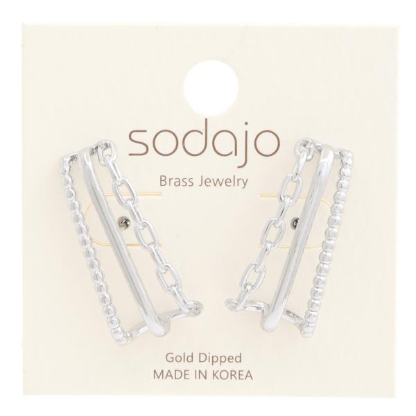 SODAJO OVAL BALL BEAD LINK EARRING