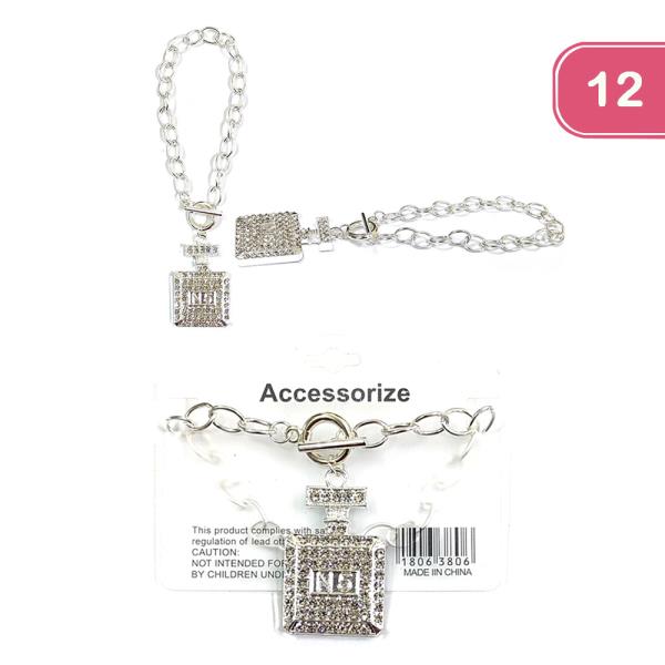 FASHION RHINESTONE PERFUME CHARM  12 UNITS