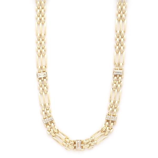 CRYSTAL WOVEN PATTERN NECKLACE