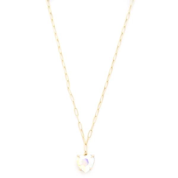 HEART CRYSTAL OVAL LINK NECKLACE