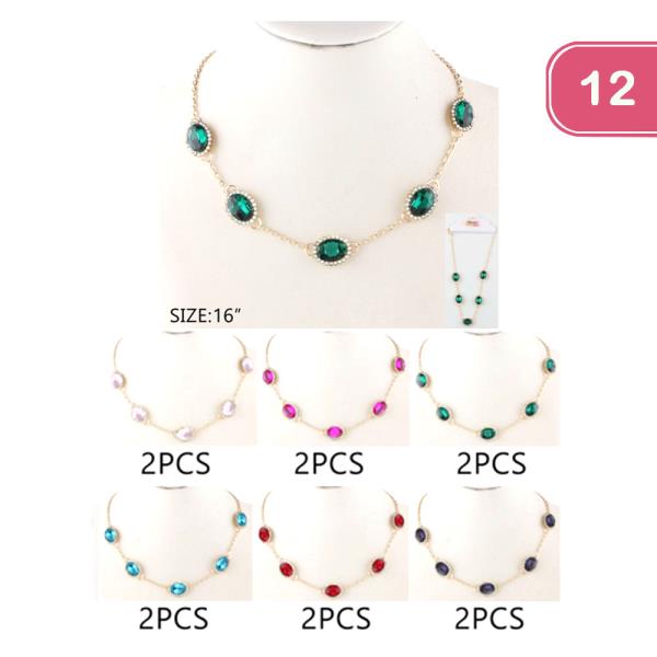 RHINESTONE NECKLACE (12 UNITS)