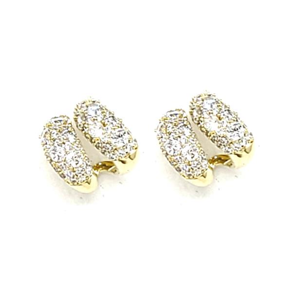 DOUBLE DOME CZ STUD EARRING