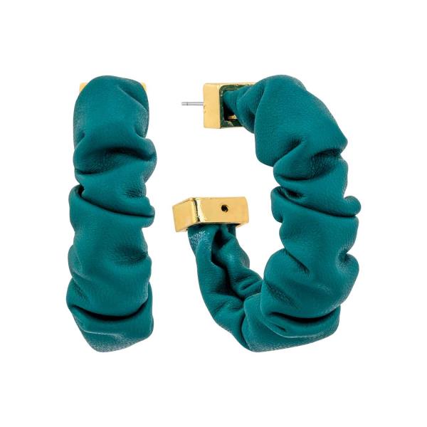 LEATHER 45MM HOOP EARRINGS