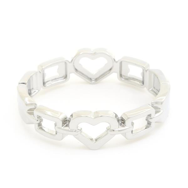 HEART RECTANGLE METAL BRACELET