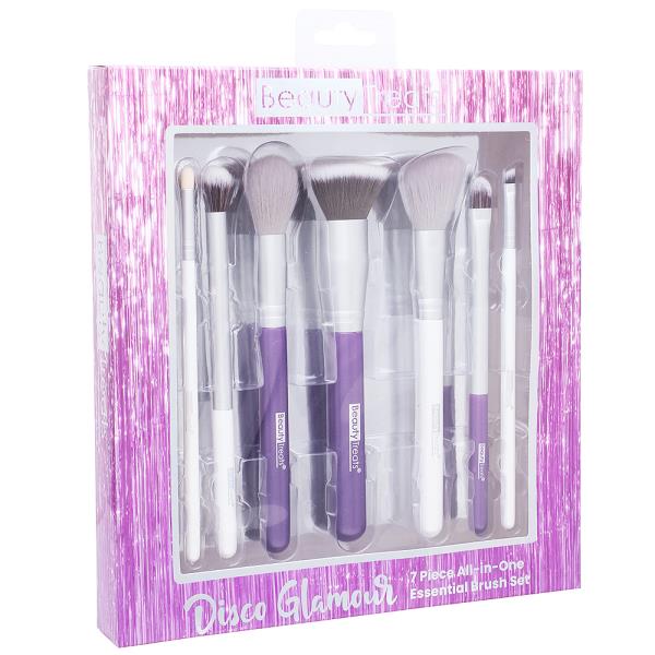 BEAUTY TREATS DISCO GLAMOUR 7 PIECE ALL IN ONE ESSENTIAL BRUSH SET