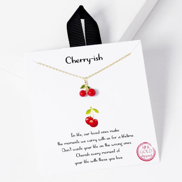 18K GOLD RHODIUM DIPPED CHERRY-ISH NECKLACE